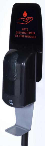 Dispenser voor ontsmettingsmiddel, zwart, met sensor zwart