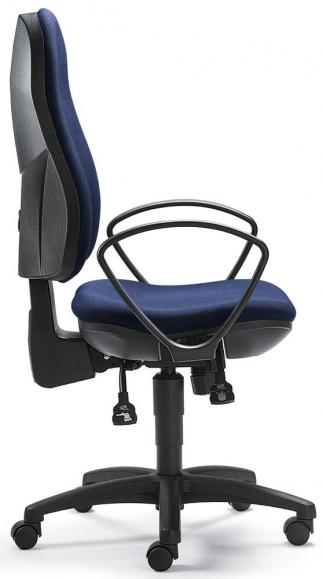 Bureaustoel COMFORT I met armleggers donkerblauw | vaste armleggers | polyamide zwart