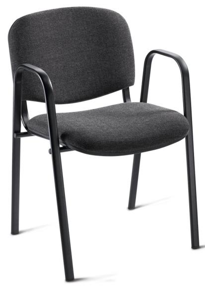 Bezoekersstoel ISO met armleggers, 3 ondersteelkleur 