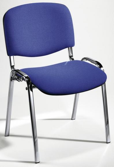 Set van 8 bezoekersstoelen ISO blauw | verchroomd