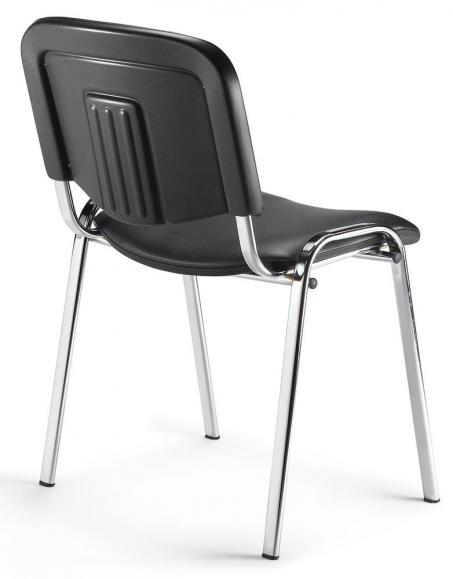Bezoekersstoel ISO zwart | verchroomd