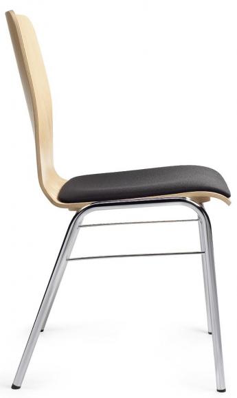Bezoekersstoel JARA zwart | met zitkussen | zonder