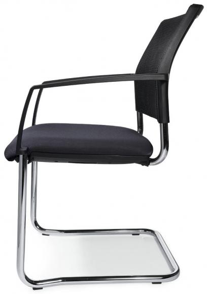 Bezoekersstoel VALERA S met armleggers antraciet | vaste armleggers | stof