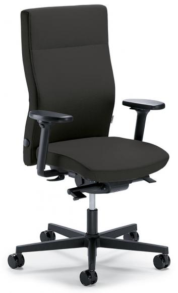 Bureaustoel winSIT zonder armleggers donkergrijs | met tegendrukaanpassing | zitdiepteverstelling | polyamide zwart | geen