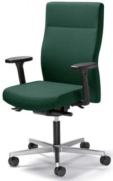 Bureaustoel winSIT zonder armleggers donkergroen | met tegendrukaanpassing | zitneigingautomatic, zitdiepteverstelling | aluzilver | zonder hoofdsteun