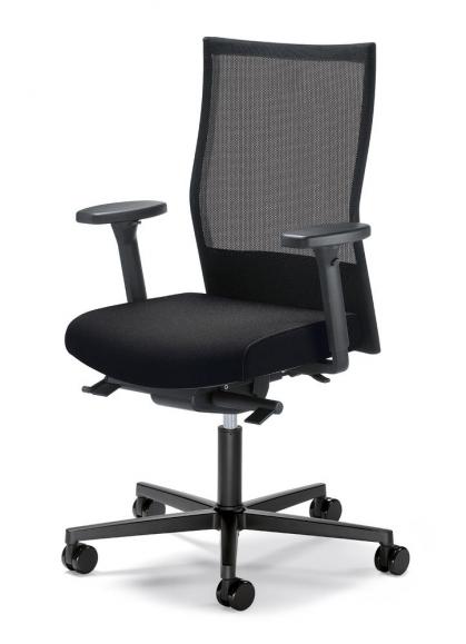 Bureaustoel winSIT NET zonder armleggers zwart/zwart | zitdiepteverstelling, synchroonmechanisme | polyamide zwart