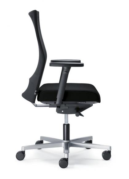 Bureaustoel winSIT NET zonder armleggers zwart/zwart | zitdiepteverstelling, synchroonmechanisme | aluzilver