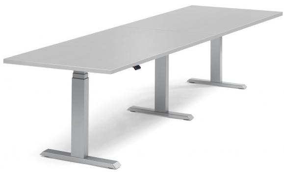 Zit-/sta vergadertafel - rechthoekig, hoogteverstelbaar 