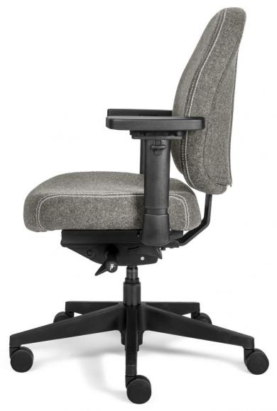 Bureaustoel SenseFIT DV met armleggers lichtgrijs | standaard rugleuning, polyamide voetkruis zwart | polyamide zwart | zonder hoofdsteun