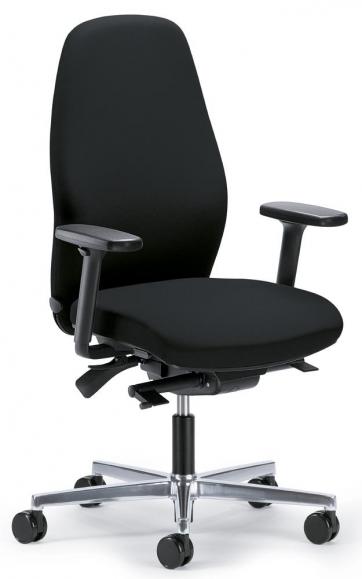 Bureaustoel mySIT zwart | zitdiepteverstelling en zitneigingautomatic | aluminium gepolijst