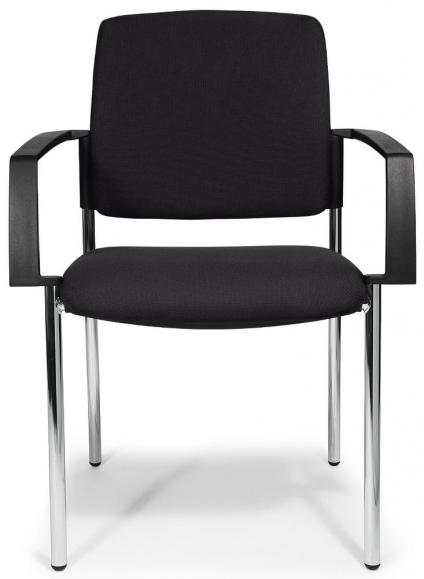 Bezoekersstoel VALERA 4 incl. armleggers zwart | vaste armleggers | stof