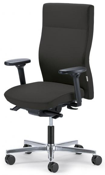 Bureaustoel winSIT zonder armleggers donkergrijs | met tegendrukaanpassing | zitdiepteverstelling | aluminium gepolijst | zonder hoofdsteun