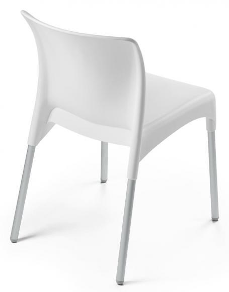 Kunststof stoel IBIZA - zonder armleggers wit | zonder armleggers