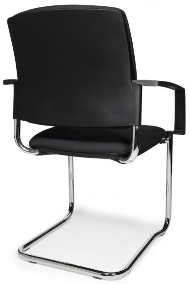 Bezoekersstoel VALERA S met armleggers zwart | vaste armleggers | stof