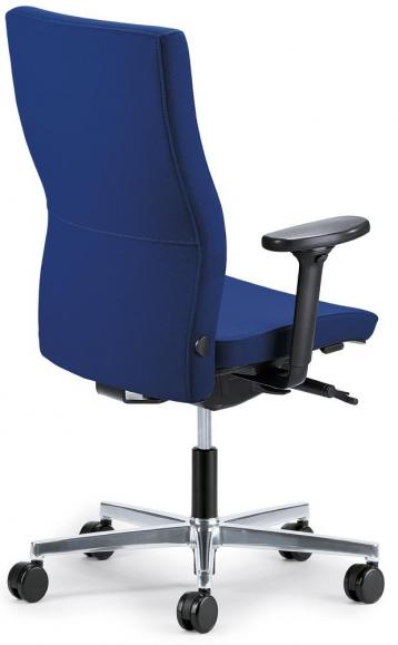 Bureaustoel winSIT zonder armleggers blauw | met tegendrukaanpassing | zitdiepteverstelling | aluminium gepolijst | zonder hoofdsteun