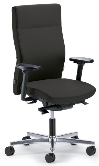 Bureaustoel winSIT zonder armleggers donkergrijs | met tegendrukaanpassing | zitdiepteverstelling | aluminium gepolijst | zonder hoofdsteun