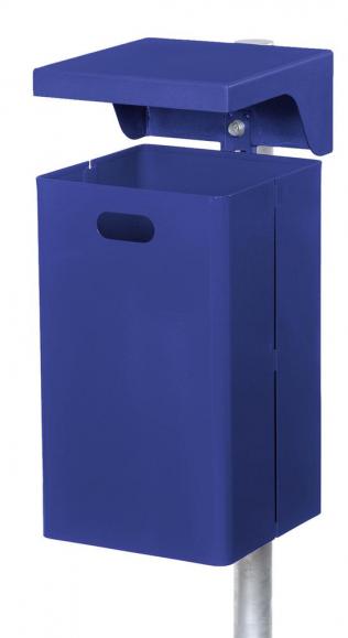 Rechthoekige afvalbak voor wand- of paalbevestiging, inhoud 40/50 liter 