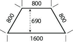 Vergadertafel BASE-MODUL lichtgrijs | 1600 | 690 | lichtgrijs RAL 7035 | trapezium | 19