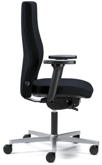 Bureaustoel winSIT zonder armleggers zwart | met tegendrukaanpassing | zitdiepteverstelling | aluzilver | zonder hoofdsteun