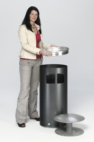 Afvalverzamelaar / asbak voor buitengebruik, 86 liter 