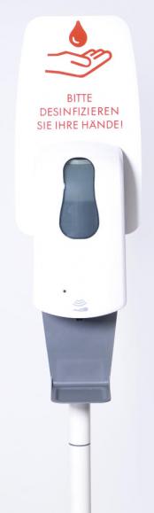 Sensorgestuurde dispenser voor ontsmettingsmiddel 