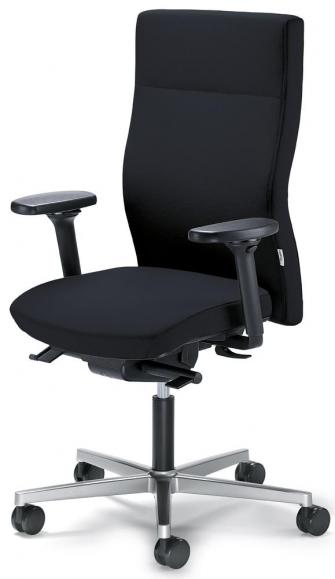 Bureaustoel winSIT zonder armleggers zwart | met tegendrukaanpassing | zitdiepteverstelling | aluzilver | zonder hoofdsteun